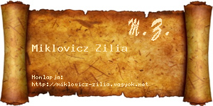 Miklovicz Zilia névjegykártya